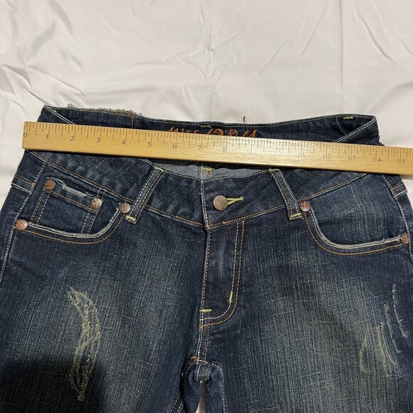 Miss O&Y Women's Embellished Denim Jeans With Rhinestone Pocket Detailing - Picture 3 of 11